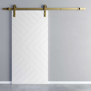 Arctic White Barn Door With Gold Hardware