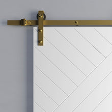 Load image into Gallery viewer, Arctic White Barn Door With Gold Hardware
-2