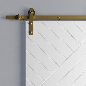 Arctic White Barn Door With Gold Hardware