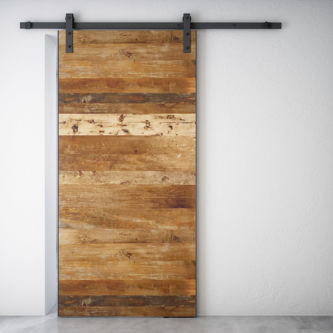 83 x 40 Cavalla Reclaimed Wood Barn Door with Hardware (Natural)